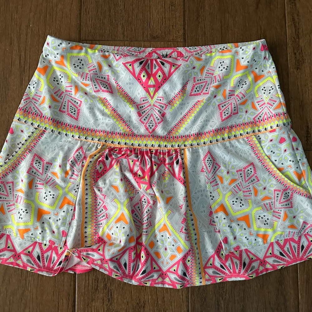 Lucky in Love Pink and Orange Mini Skirt